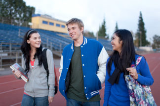 Students walking on campus