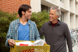 Father with son moving to college